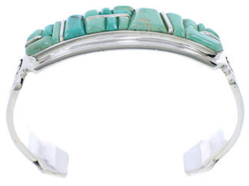 Genuine Sterling Silver Turquoise Inlay Jewelry Cuff Bracelet MX27330